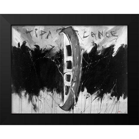 Tip A Canoe BandW Black Modern Wood Framed Art Print by Wiley, Marta