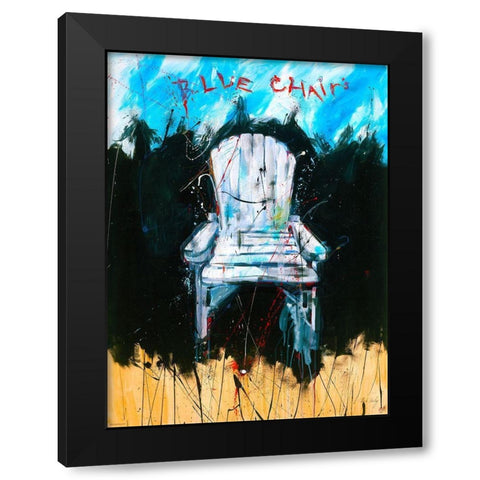 Blue Chair color Black Modern Wood Framed Art Print with Double Matting by Wiley, Marta