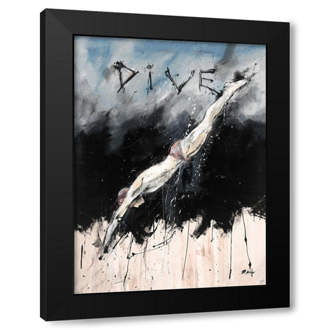 Dive Light Color Black Modern Wood Framed Art Print with Double Matting by Wiley, Marta