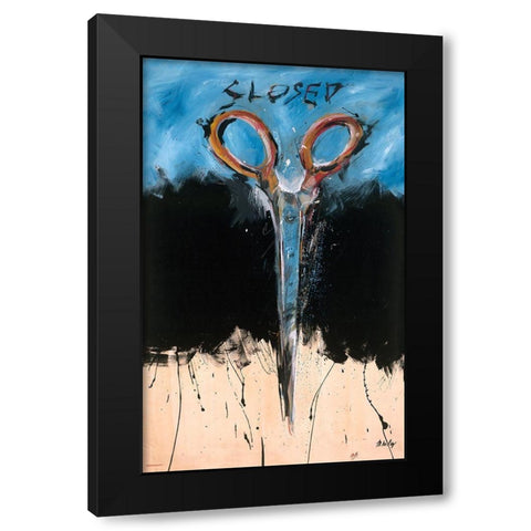 Closed colors Black Modern Wood Framed Art Print by Wiley, Marta
