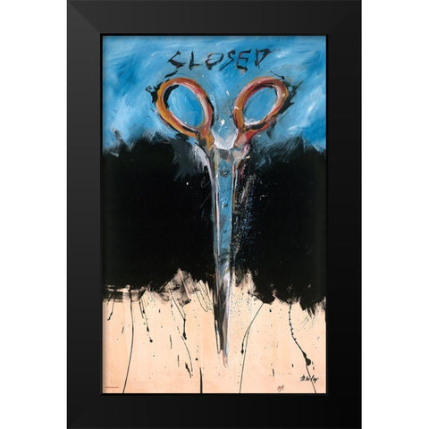 Closed colors Black Modern Wood Framed Art Print by Wiley, Marta