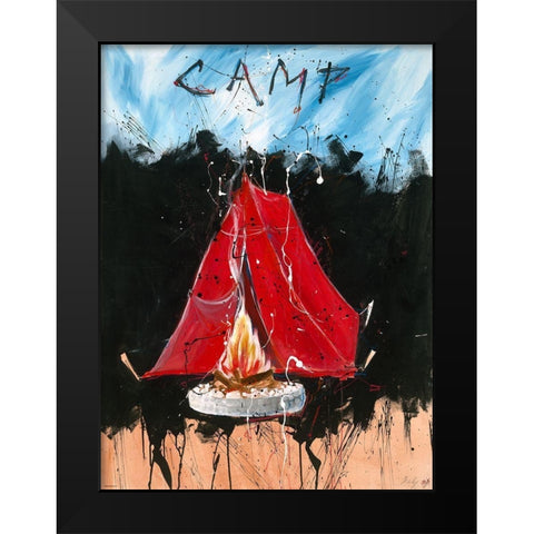 Camp Darker colors Black Modern Wood Framed Art Print by Wiley, Marta