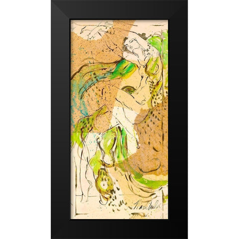 Abstract figure I darker colors Black Modern Wood Framed Art Print by Wiley, Marta