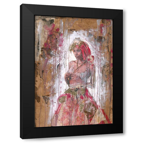 African Rose Black Modern Wood Framed Art Print with Double Matting by Wiley, Marta