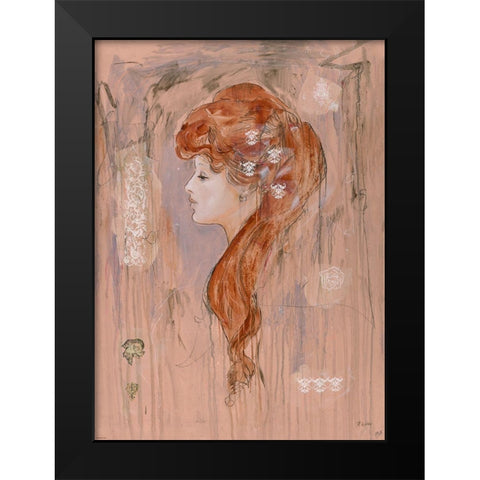 Vintage Rose  Black Modern Wood Framed Art Print by Wiley, Marta