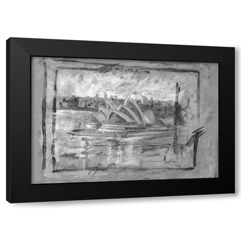 Austrailia BandW Black Modern Wood Framed Art Print by Wiley, Marta