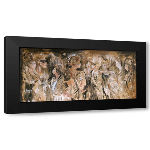 Renaisaunce III- vertical piece Black Modern Wood Framed Art Print by Wiley, Marta