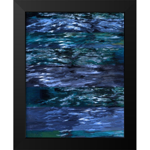 Abstract Blue XX Black Modern Wood Framed Art Print by Wiley, Marta