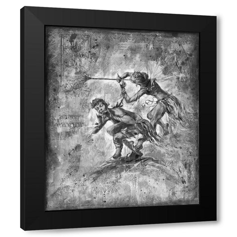 Flute Players- BandW Black Modern Wood Framed Art Print with Double Matting by Wiley, Marta