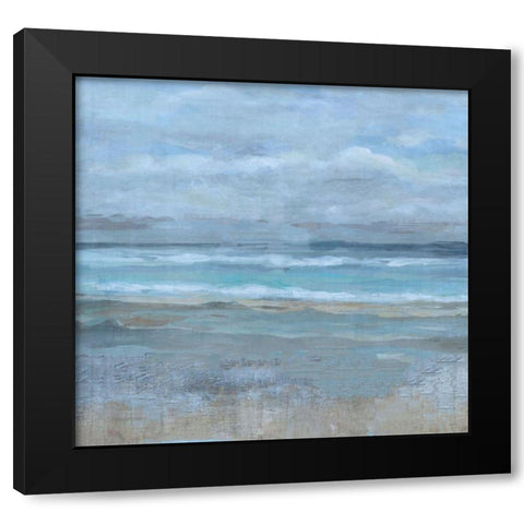 Sqare Abstract Dark Black Modern Wood Framed Art Print with Double Matting by Wiley, Marta