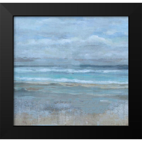 Sqare Abstract Dark Black Modern Wood Framed Art Print by Wiley, Marta