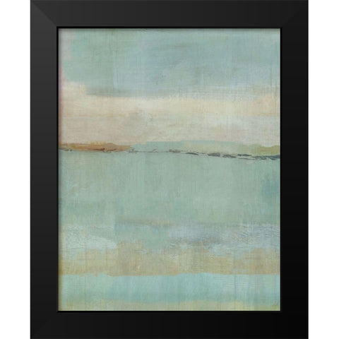 Sandy Beach Abstract Black Modern Wood Framed Art Print by Wiley, Marta