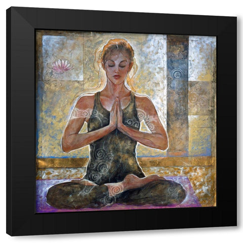 Yoga Sandy Black Modern Wood Framed Art Print with Double Matting by Wiley, Marta