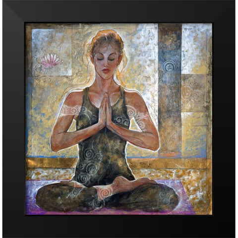 Yoga Sandy Black Modern Wood Framed Art Print by Wiley, Marta