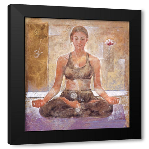 Yoga II Sandy Black Modern Wood Framed Art Print with Double Matting by Wiley, Marta