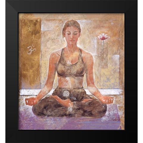 Yoga II Sandy Black Modern Wood Framed Art Print by Wiley, Marta