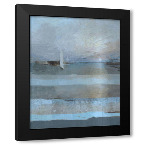 Classical Sail Blue Black Modern Wood Framed Art Print with Double Matting by Wiley, Marta