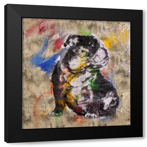 Colorful Dog I Black Modern Wood Framed Art Print with Double Matting by Wiley, Marta