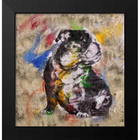 Colorful Dog I Black Modern Wood Framed Art Print by Wiley, Marta
