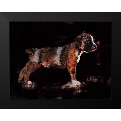 Black Pup Black Modern Wood Framed Art Print by Wiley, Marta