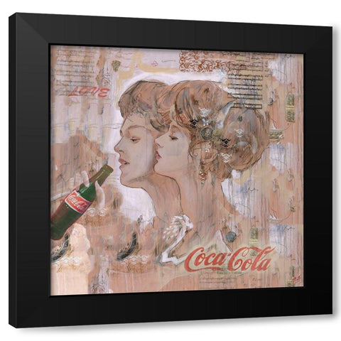 Coke Classical Romance Black Modern Wood Framed Art Print with Double Matting by Wiley, Marta