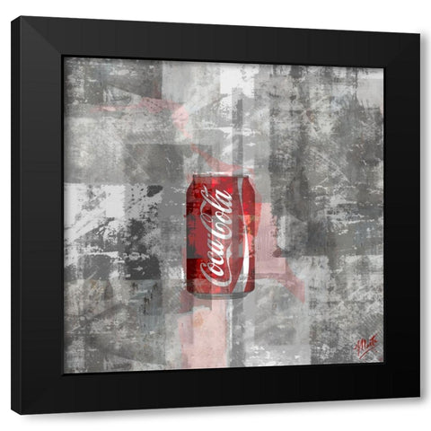Coke Silkscreen II Black Modern Wood Framed Art Print with Double Matting by Wiley, Marta
