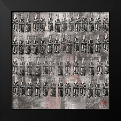 Coke Silkscreen IV Black Modern Wood Framed Art Print by Wiley, Marta