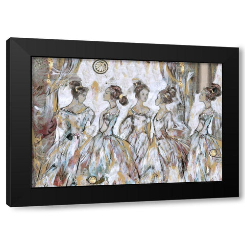 Blue Bells Horizontal Black Modern Wood Framed Art Print with Double Matting by Wiley, Marta