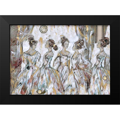 Blue Bells Horizontal Black Modern Wood Framed Art Print by Wiley, Marta