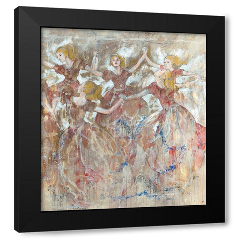 Dancer in red vertical Black Modern Wood Framed Art Print by Wiley, Marta