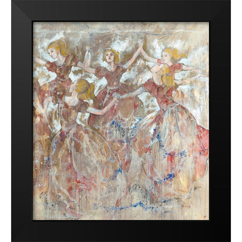 Dancer in red vertical Black Modern Wood Framed Art Print by Wiley, Marta