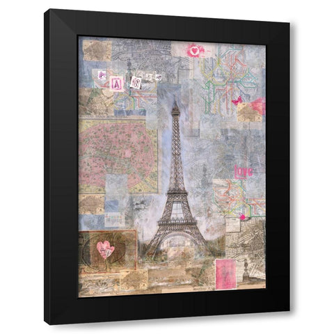 Paris I Black Modern Wood Framed Art Print with Double Matting by Wiley, Marta