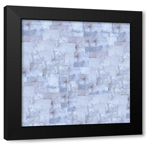 Gold Squares Abstract Blue Black Modern Wood Framed Art Print with Double Matting by Wiley, Marta