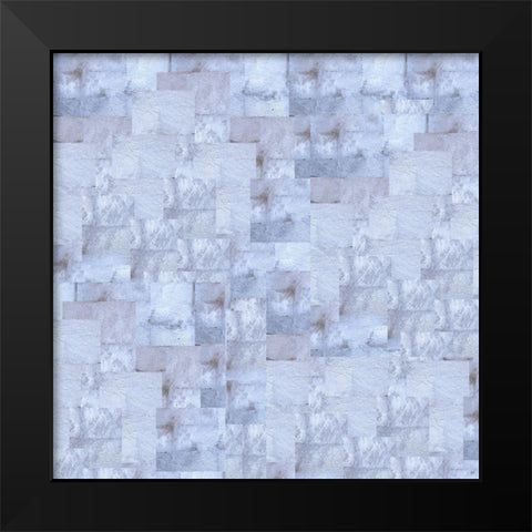 Gold Squares Abstract Blue Black Modern Wood Framed Art Print by Wiley, Marta