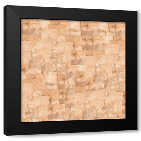 Gold Squares Abstract Sepia Black Modern Wood Framed Art Print with Double Matting by Wiley, Marta
