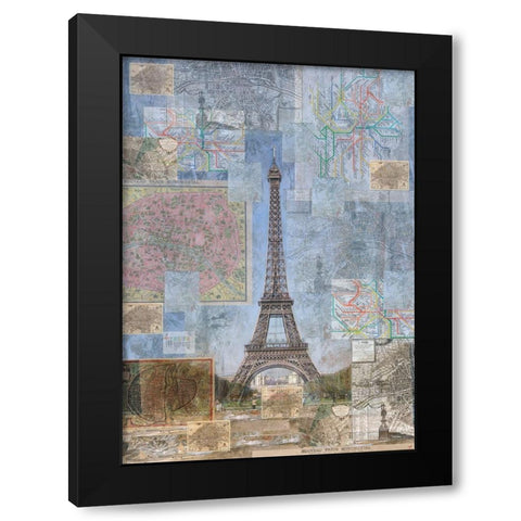 Paris II Black Modern Wood Framed Art Print with Double Matting by Wiley, Marta
