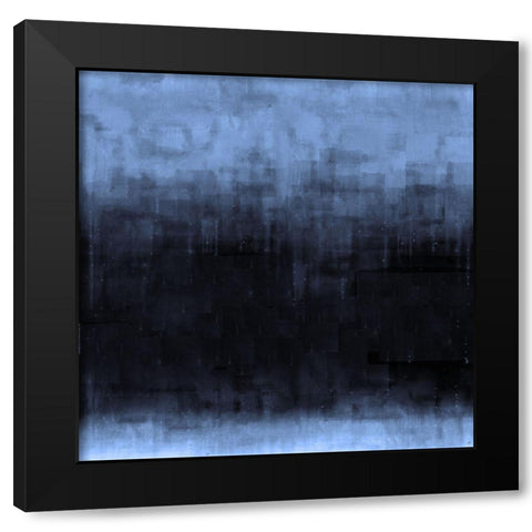 Blue Abstract Black Modern Wood Framed Art Print with Double Matting by Wiley, Marta