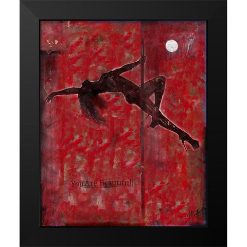Pole Dancer II Black Modern Wood Framed Art Print by Wiley, Marta