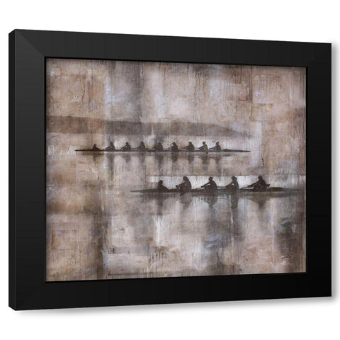 Sculling III Beige Brown Black Modern Wood Framed Art Print with Double Matting by Wiley, Marta