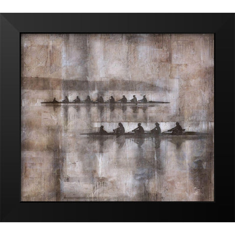 Sculling III Beige Brown Black Modern Wood Framed Art Print by Wiley, Marta