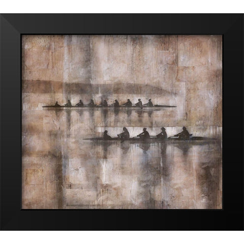 Sculling IV Brown Black Modern Wood Framed Art Print by Wiley, Marta