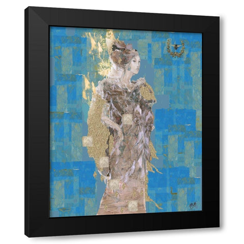 Queen Bee II blue Black Modern Wood Framed Art Print with Double Matting by Wiley, Marta
