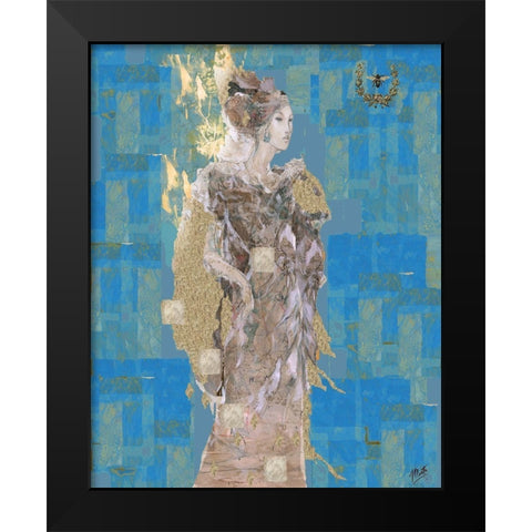 Queen Bee II blue Black Modern Wood Framed Art Print by Wiley, Marta
