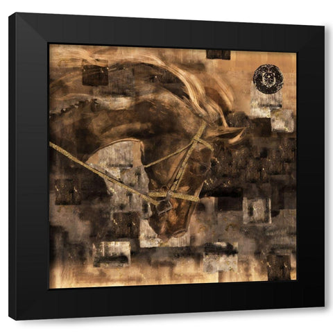 Horse Square Format Sepia Black Modern Wood Framed Art Print by Wiley, Marta