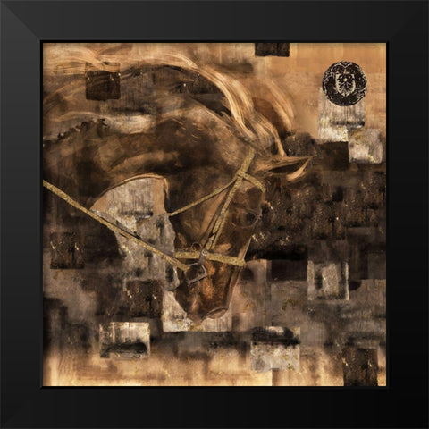Horse Square Format Sepia Black Modern Wood Framed Art Print by Wiley, Marta