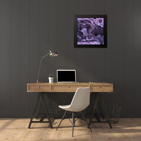 Horse Square Format Purple Black Modern Wood Framed Art Print by Wiley, Marta