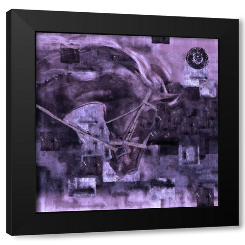 Horse Square Format Purple Black Modern Wood Framed Art Print with Double Matting by Wiley, Marta