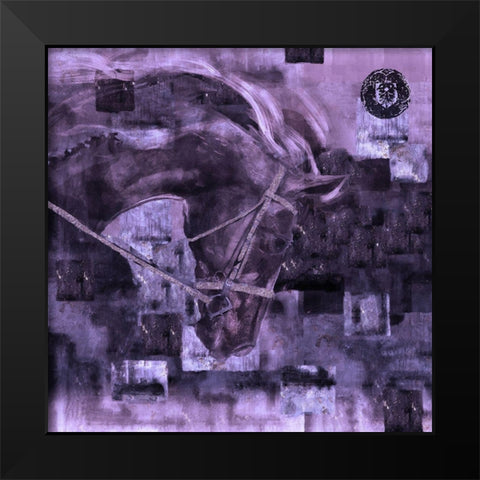 Horse Square Format Purple Black Modern Wood Framed Art Print by Wiley, Marta