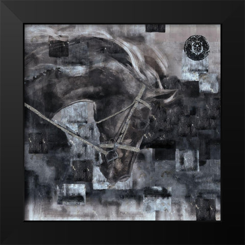 Horse Square Format Black and White Black Modern Wood Framed Art Print by Wiley, Marta