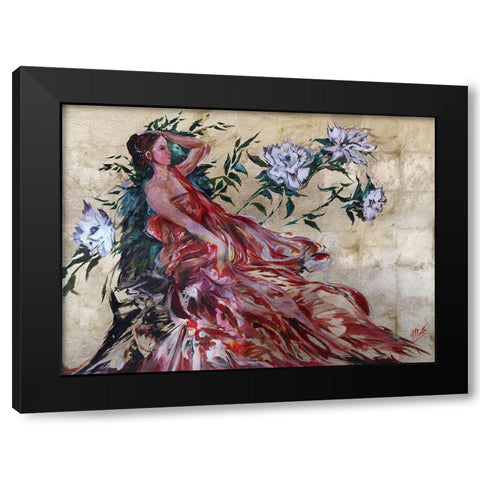 Primavera Red Beige Black Modern Wood Framed Art Print by Wiley, Marta